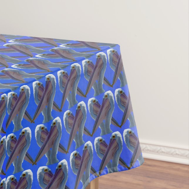 Cheeky Pelican Faces Pattern, Tablecloth (In Situ)