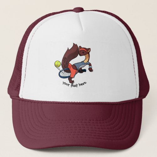 Cheeky Pine Marten Tennis Trick Shot Cartoon Trucker Hat