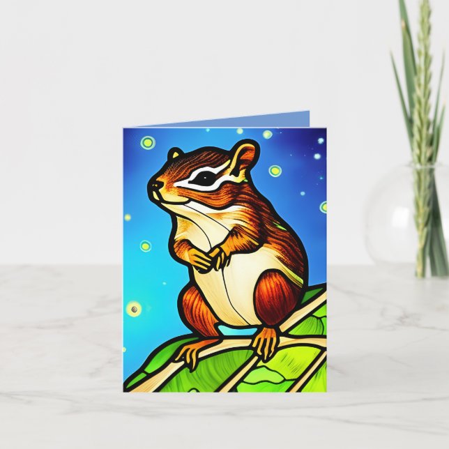 Cheeky, Playful Chipmunk Pal Card (Front)