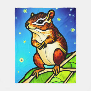 Cheeky, Playful Chipmunk Pal Fleece Blanket