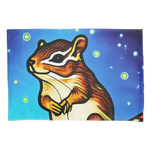 Cheeky, Playful Chipmunk Pal Pillow Case
