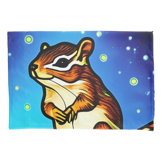 Cheeky, Playful Chipmunk Pal Pillow Case (Front)