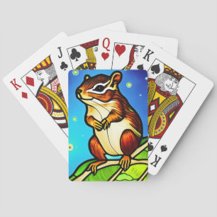 Cheeky, Playful Chipmunk Pal Poker Cards