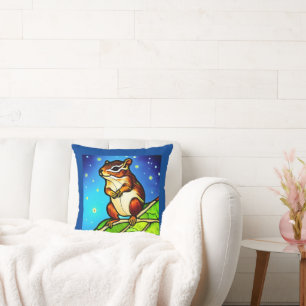 Cheeky, Playful Chipmunk Pal Throw Pillow