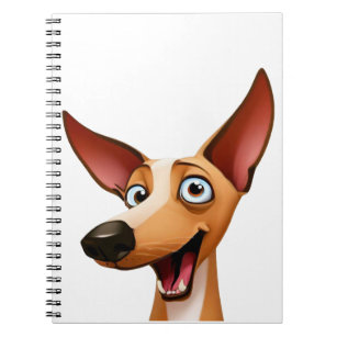 Cheeky  Podenco - Playful Cartoon Hound Notebook