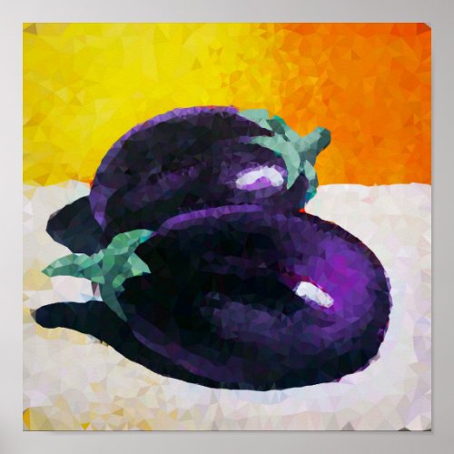 Cheeky Purple Eggplant Savior Abstract Painting Po Poster