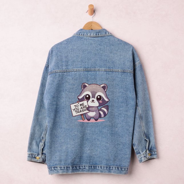 Cheeky Raccoon’s Funny Message Denim Jacket (Hangar)