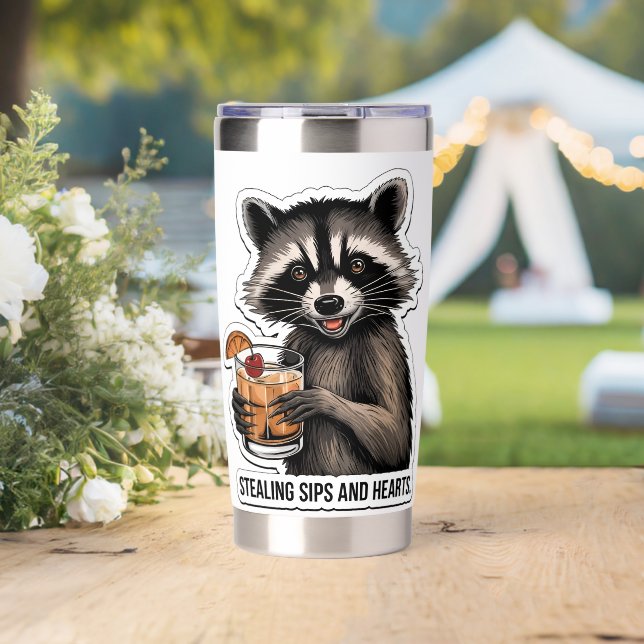 Cheeky Raccoon with Whiskey Sour – Playful Cocktai Insulated Tumbler (Wedding (Rotated))