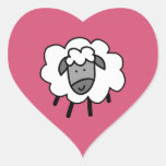 Cheeky Sheep Heart Sticker at Zazzle