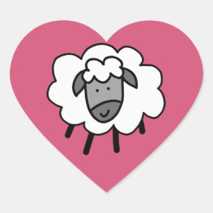 Cheeky Sheep Heart Sticker