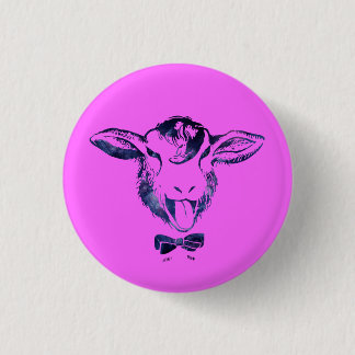 Cheeky sheep with a bow tie pinback button