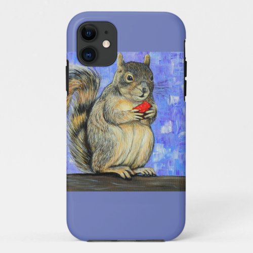 Cheeky Squirrel Painting iPhone 11 Case
