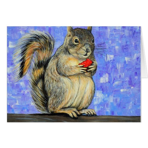 Cheeky Squirrel Painting Greeting Card