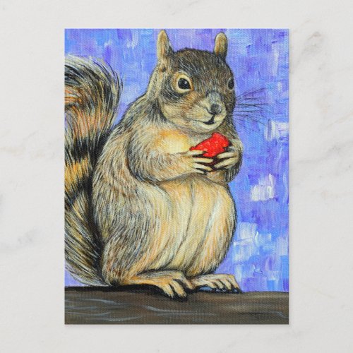 Cheeky Squirrel Painting Postcard