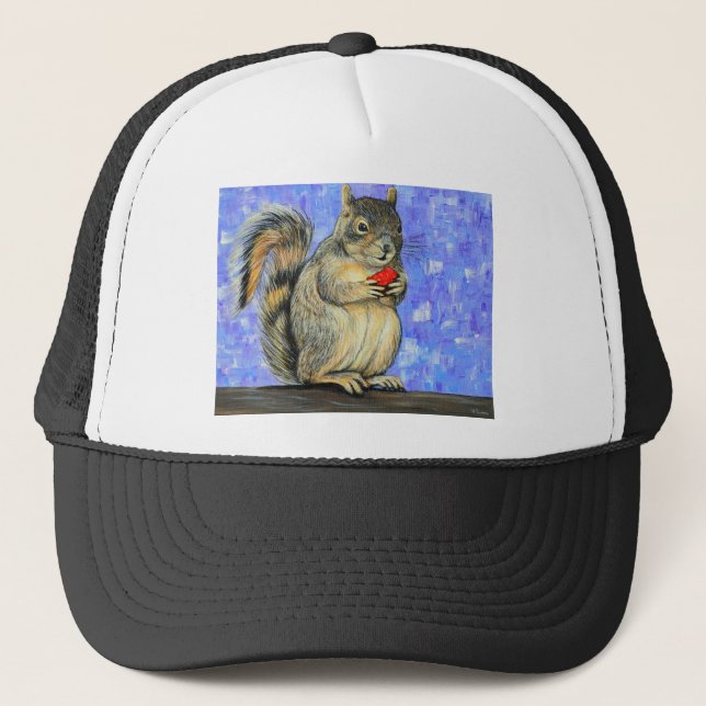 Cheeky Squirrel Painting Trucker Hat (Front)