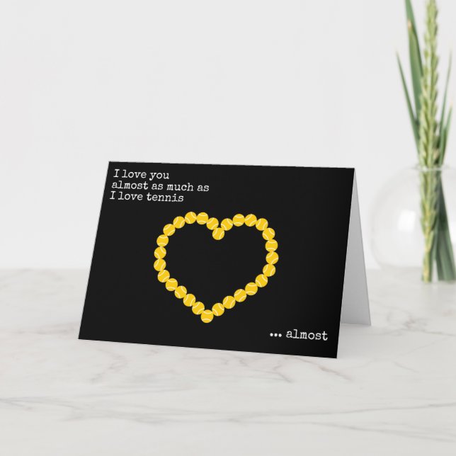 Cheeky Tennis Love Heart - Valentine's day Card (Front)