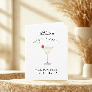 Cheeky Trendy Martini Will You Be My Bridesmaid Invitation
