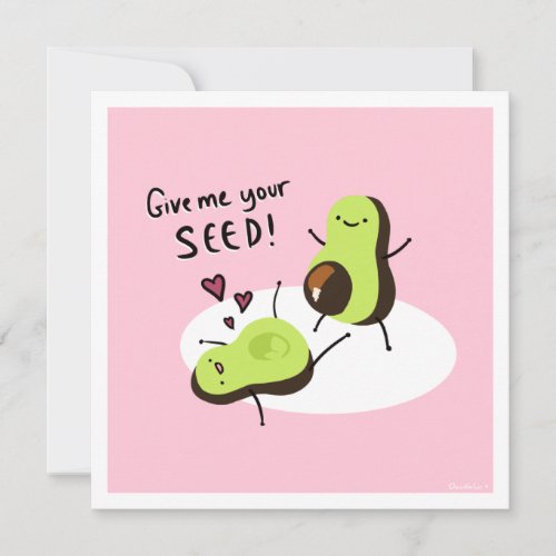 Cheeky Valentines Avocado  Holiday Card