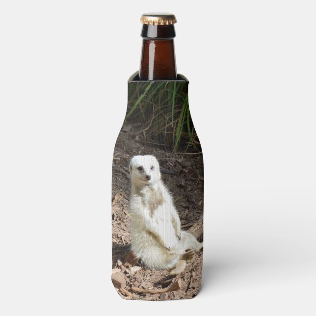 Cheeky White Meerkat, Bottle Cooler (Bottle Front)