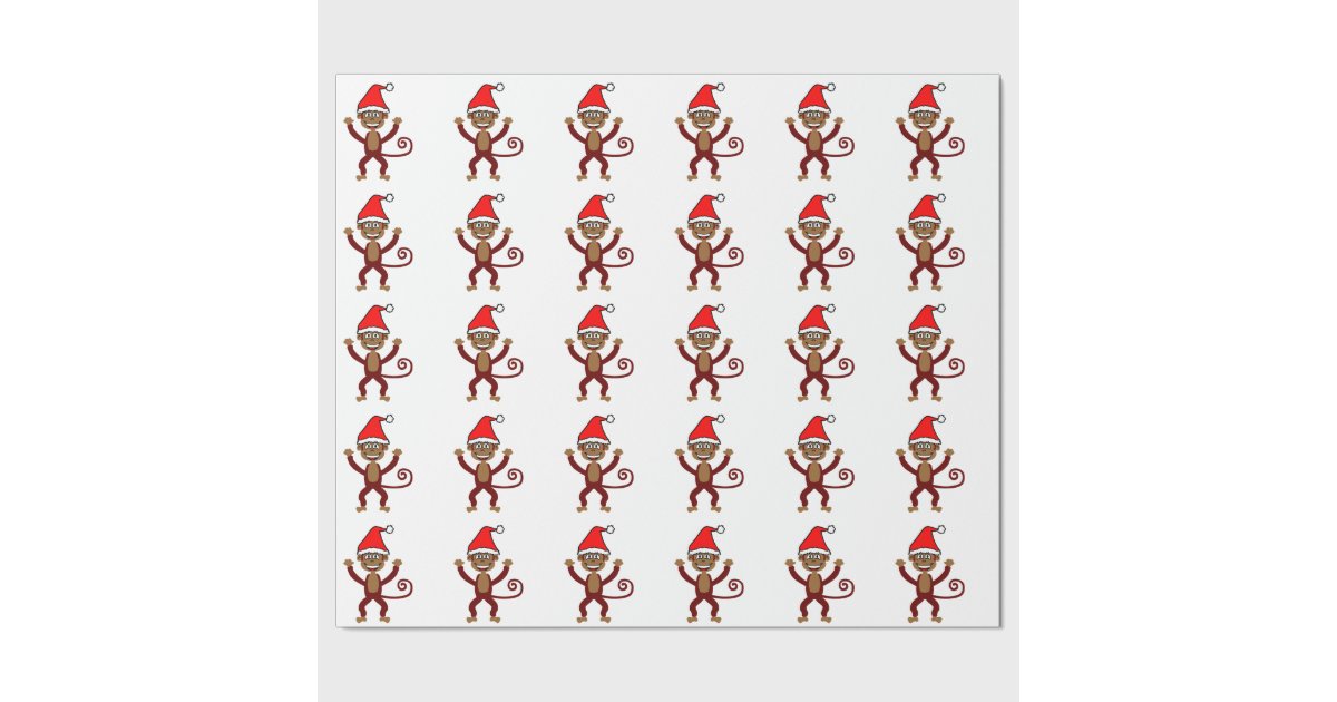 Cheeky Xmas Monkey Wrapping Paper | Zazzle
