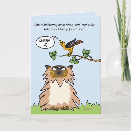 Cheep Funny Birthday Card With Himalayan Cat
