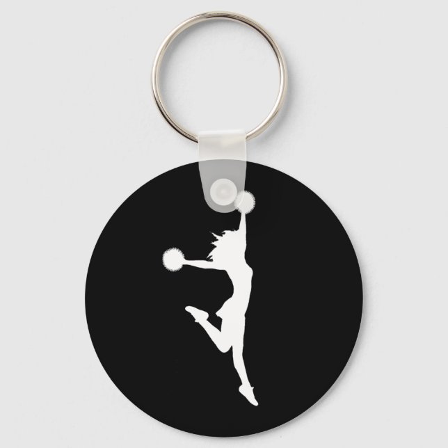 Cheer 2 Silhouette Keychain Black (Front)