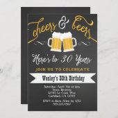 Cheer and Beers Birthday Party Invitation for Men (Front/Back)