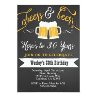 Cheer and Beers Birthday Party Invitation for Men