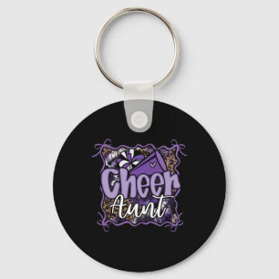 Cheer Aunt Auntie Bow Sport Cheerleader Cheerleadi Keychain