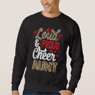 Cheer Aunt Biggest Fan Leopard Print And Pom Pom Sweatshirt