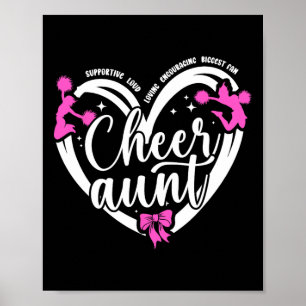 Cheer Aunt Heart Cheerleading Aunt Of A Cheerleade Poster