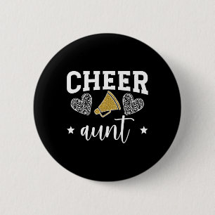 Cheer Aunt Hearts Cheerleading Aunt Of A Cheerlead Button