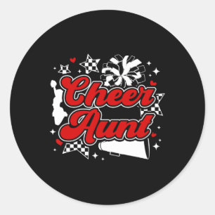 Cheer Aunt Of A Cheerleader Auntie Cheerleading Au Classic Round Sticker