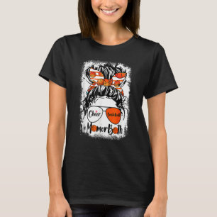 Cheer Basketball Mom Of Both Messy Bun Hair Mother T-Shirt
