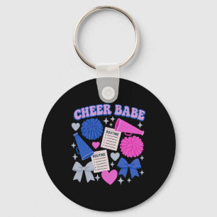 Cheer Be Coquette Cheerleading Routine Graphic Keychain