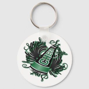 Cheer Black and Green Qualities Keychain