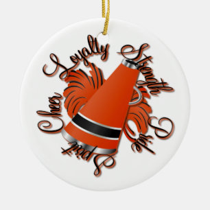 Cheer Black and Orange Customizable Ornament