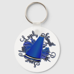 Cheer Black Blue and White Qualities Keychain
