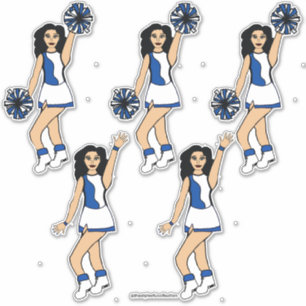 Cheer Blue 14" x 14" Custom-Cut Vinyl Stickers #2
