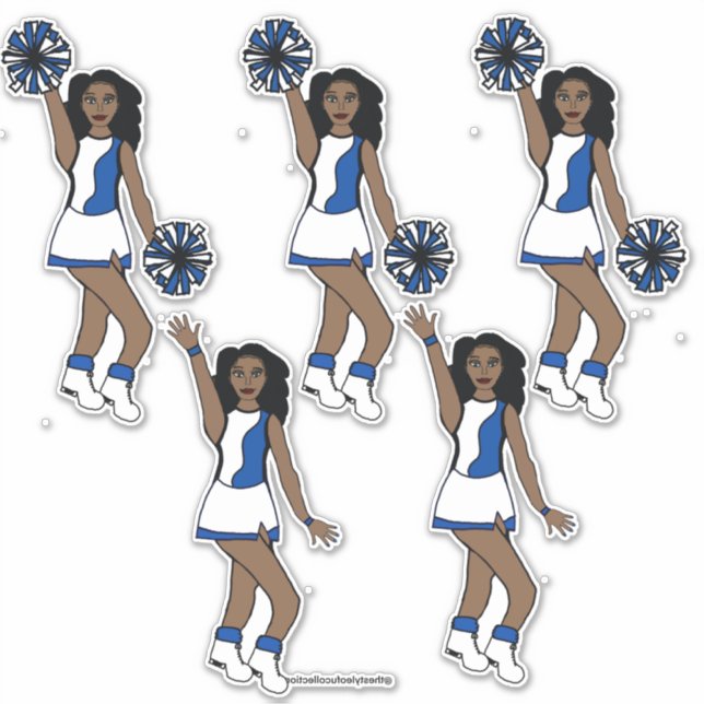 Cheer Blue 14" x 14" Custom-Cut Vinyl Stickers #3 (Front)