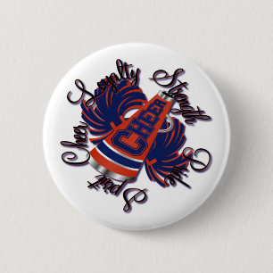 Cheer Blue and Orange Qualities Button