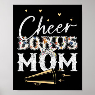 Cheer Bonus Mom Shirt Leopard Cheerleading Stepmom Poster