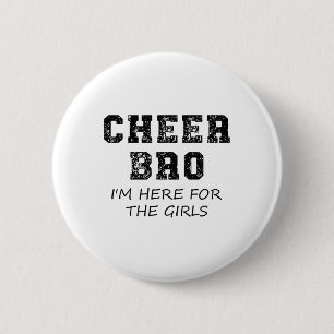 Cheer Bro Funny Brother Cheerleading Supporter Boy Button