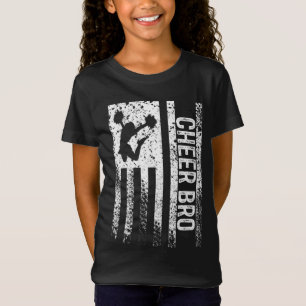 Cheer Bro Vintage American Flag Brother Cheerleade T-Shirt