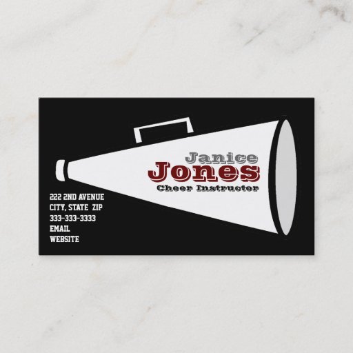 Customizable Cheer Business Card