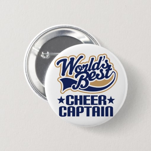 Cheer Captain Gift Button Zazzle