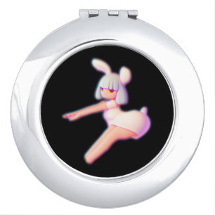 Cheer Cheerleader Flyer Cute Bunny Beauty Compact Mirror
