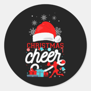 Cheer Cheerleader Girls Hd0 Christmas Cheer - Blac Classic Round Sticker