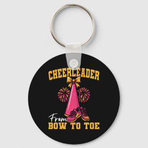 Cheer Cheerleading Cheerleader From Bow To Toe _2 Keychain