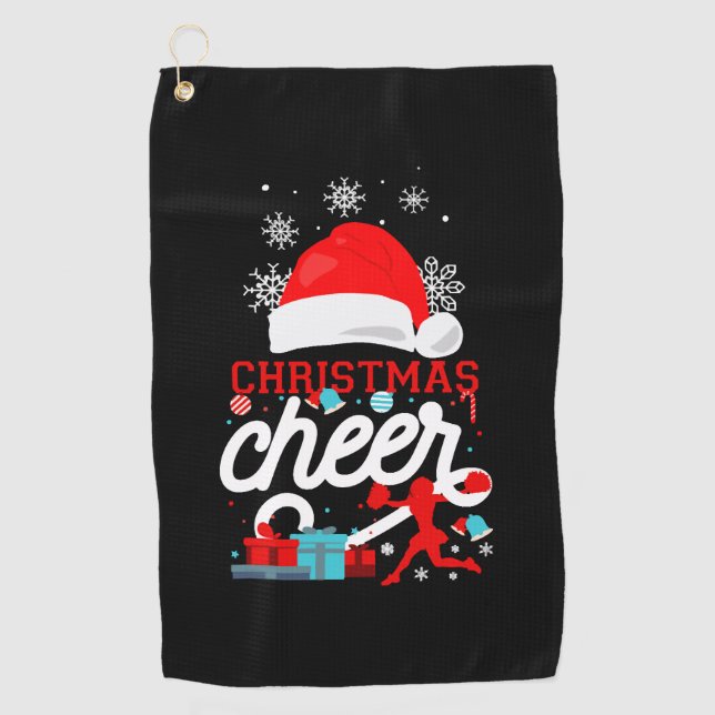 Cheer Cheerleading Christmas Cheer Golf Towel (Front)